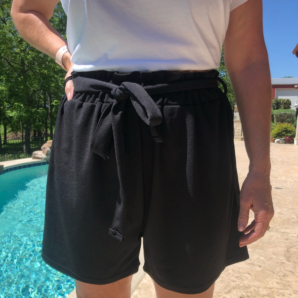Black Paper Bag Shorts